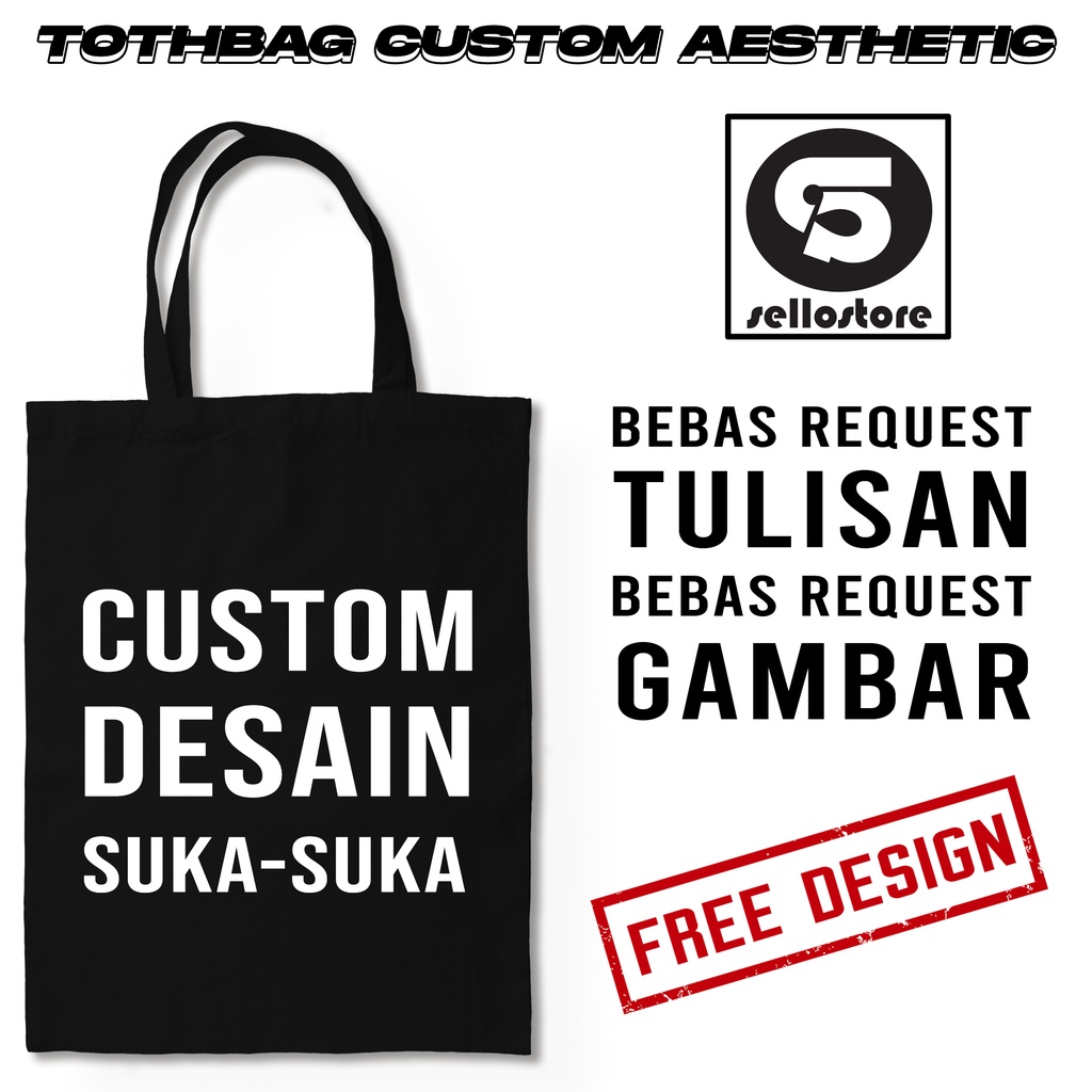 Tote bag Resleting Kanvas Twill Hitam Custom Totebag Custom Warna Hitam Tebal