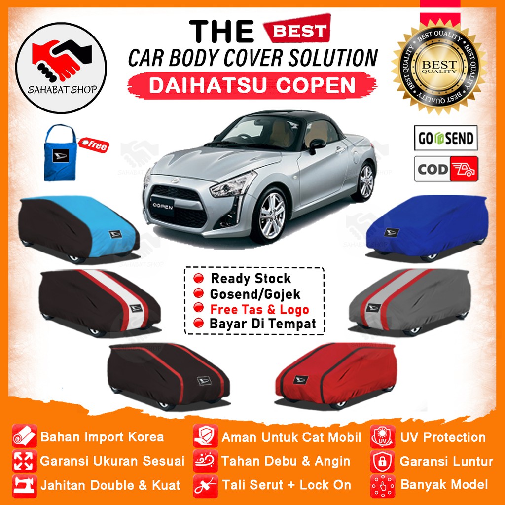 Sahabat Body Cover Mobil Copen / Sarung Penutup Daihatsu Copen LA400 L880 Outdoor / Selimut Mantel Tutup Pelindung Pembungkus Terpal Jas Matol Tutupan Bungkus Kerodong Kelambu Kerudung Mobil Sedan Copen Waterproof Anti Air Model Orange