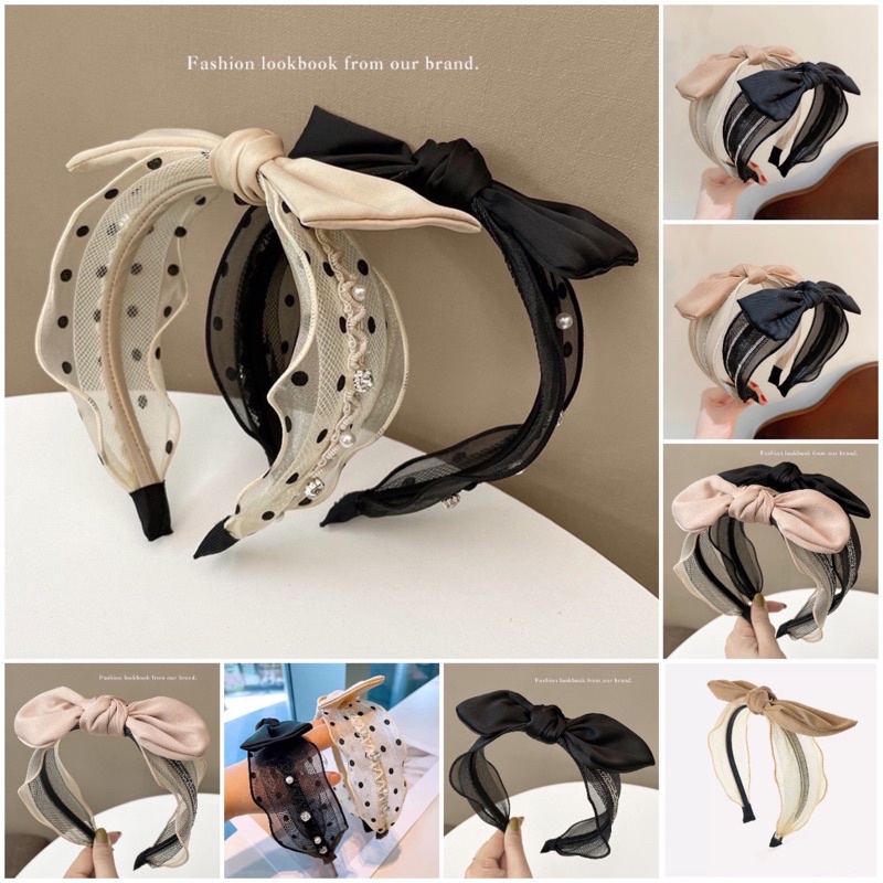 Bando-113 /Bandana Model Simpul Pita Bahan Kulit PU Gaya Korea untuk Wanita