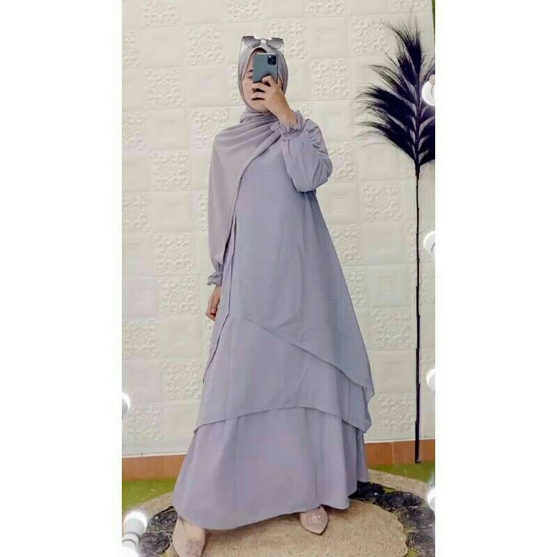 Gamis Malaysia 3 Layer Belah