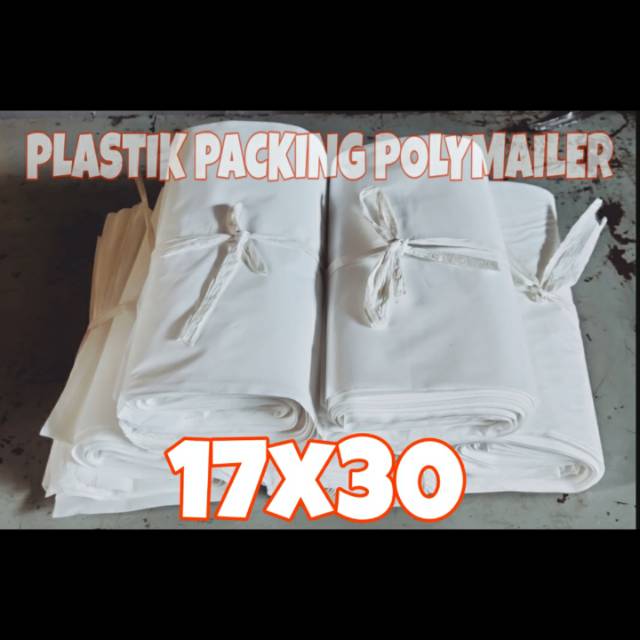 

PLASTIK PACKING POLYMAILER PUTIH SUSU 17X30 ! ISI 100 LEMBAR