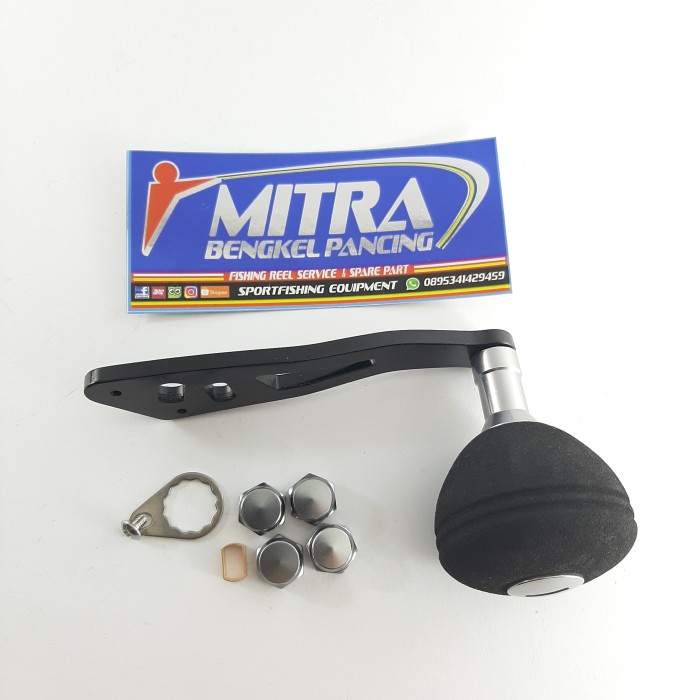 Handle Jigging BC 38mm black untuk reel baitcast slot 4x7 dan 5x8