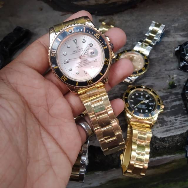 Jam tangan rolex gold whitw