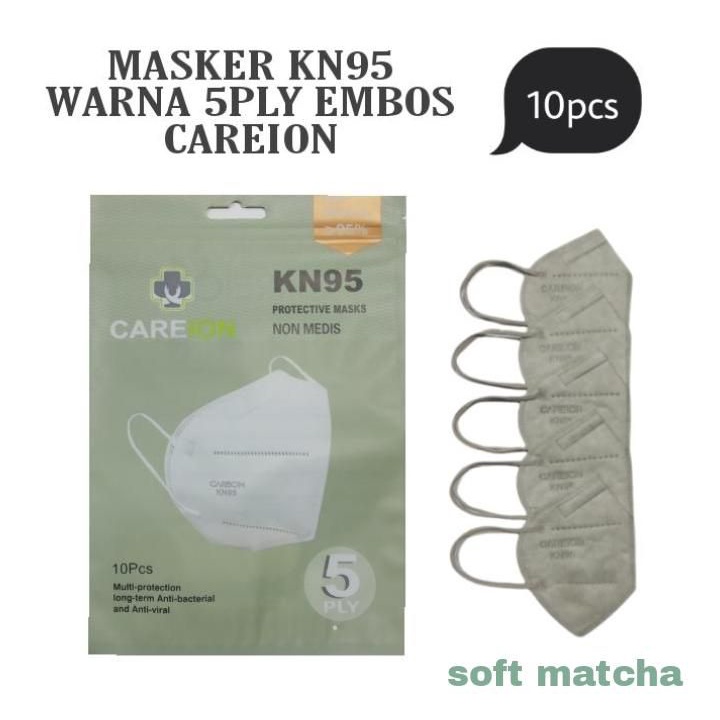 MASKER KN95 CAREION WARNA WARNI ISI 10 PC MASKER KN 95 EARLOP PREMIUM