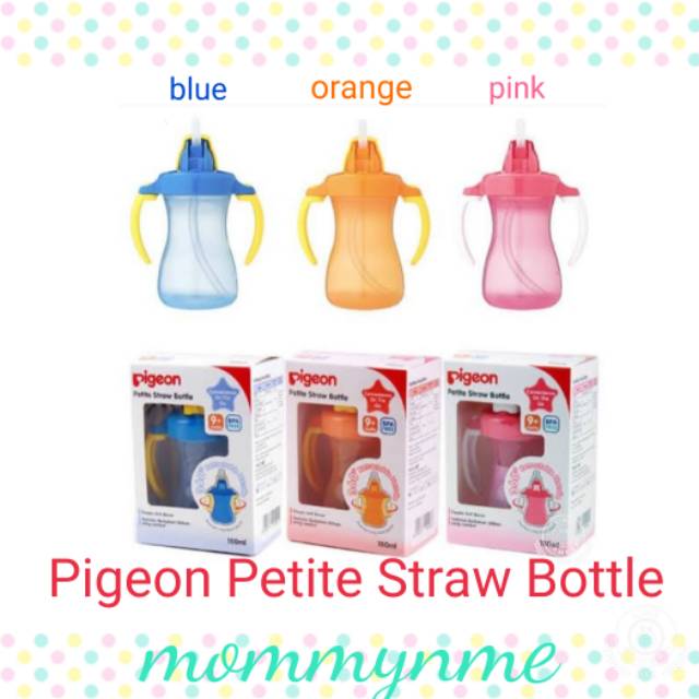 PIGEON PETITE STRAW BOTTLE botol minum pink blue orange