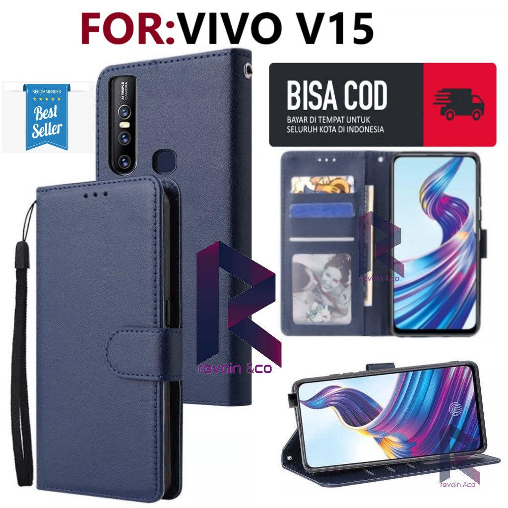 FLIP COVER VIVO V15 FLIP WALLET LEATHER KULIT PREMIUM SARUNG BUKA TUTUP FLIP CASE VIVO V15