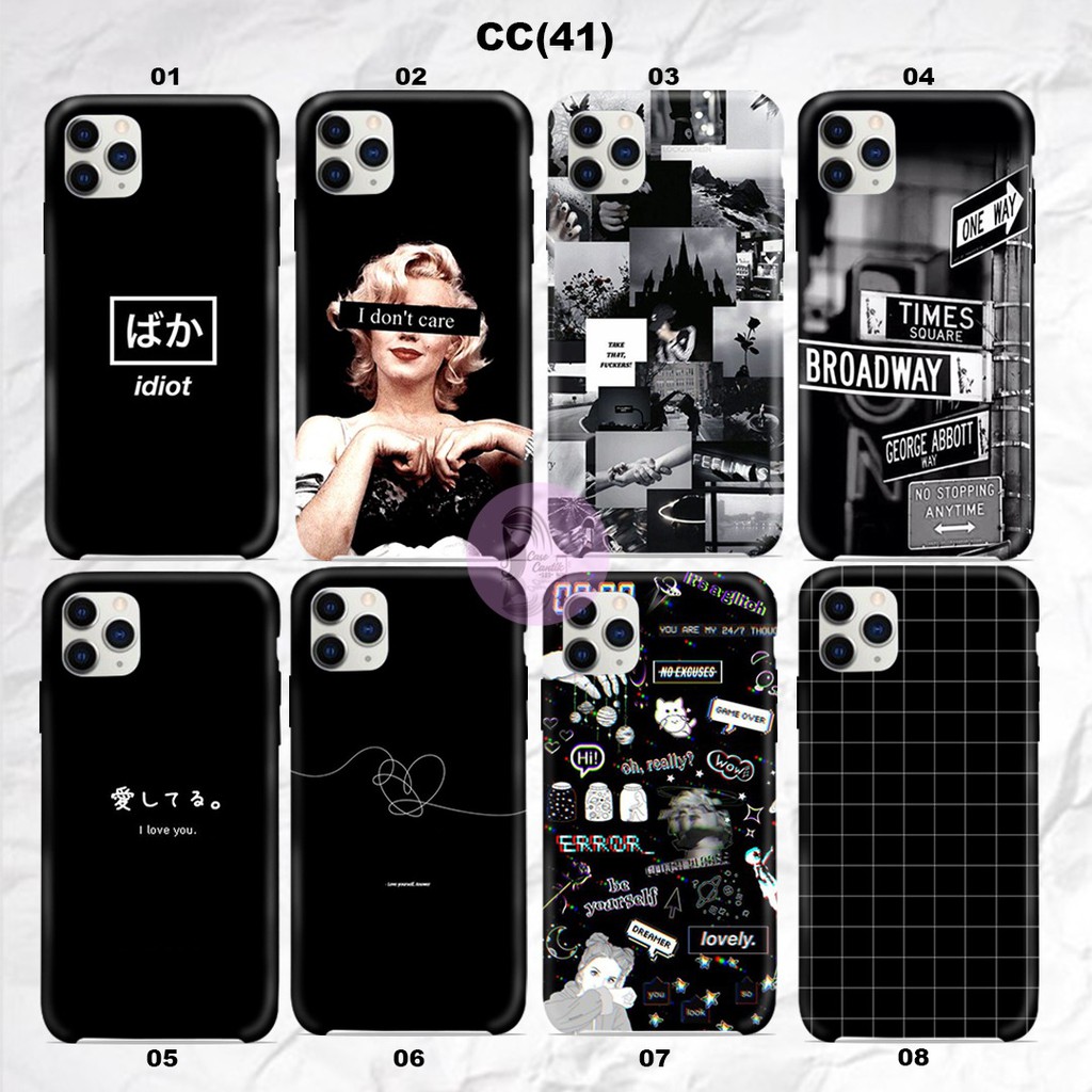{CC   41}CASE CASING HARDCASE CUSTOM GAMBAR AESTHETIC BLACK OPPO VIVO