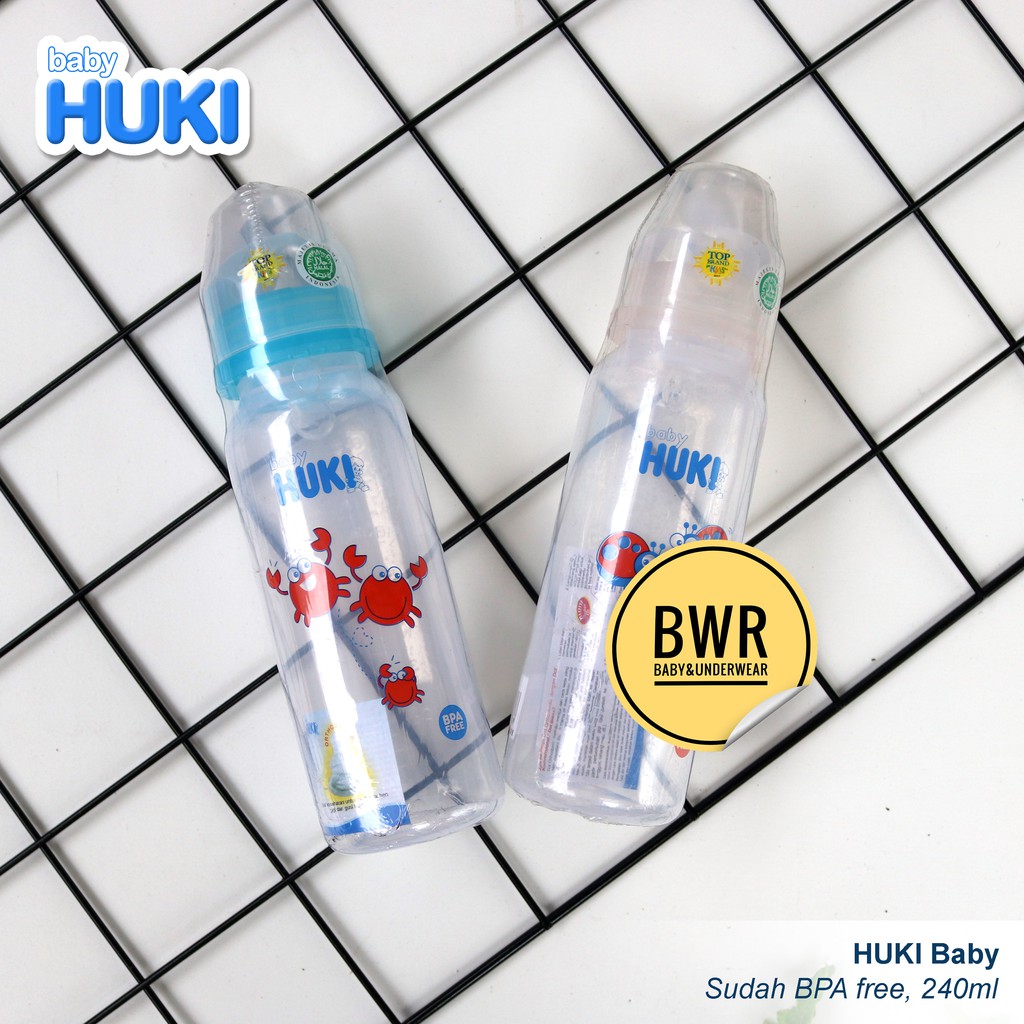 Botol Susu Baby HUKI 240ml | Botol Susu Bayi sudah BPA Free Higienis || Bwr IX