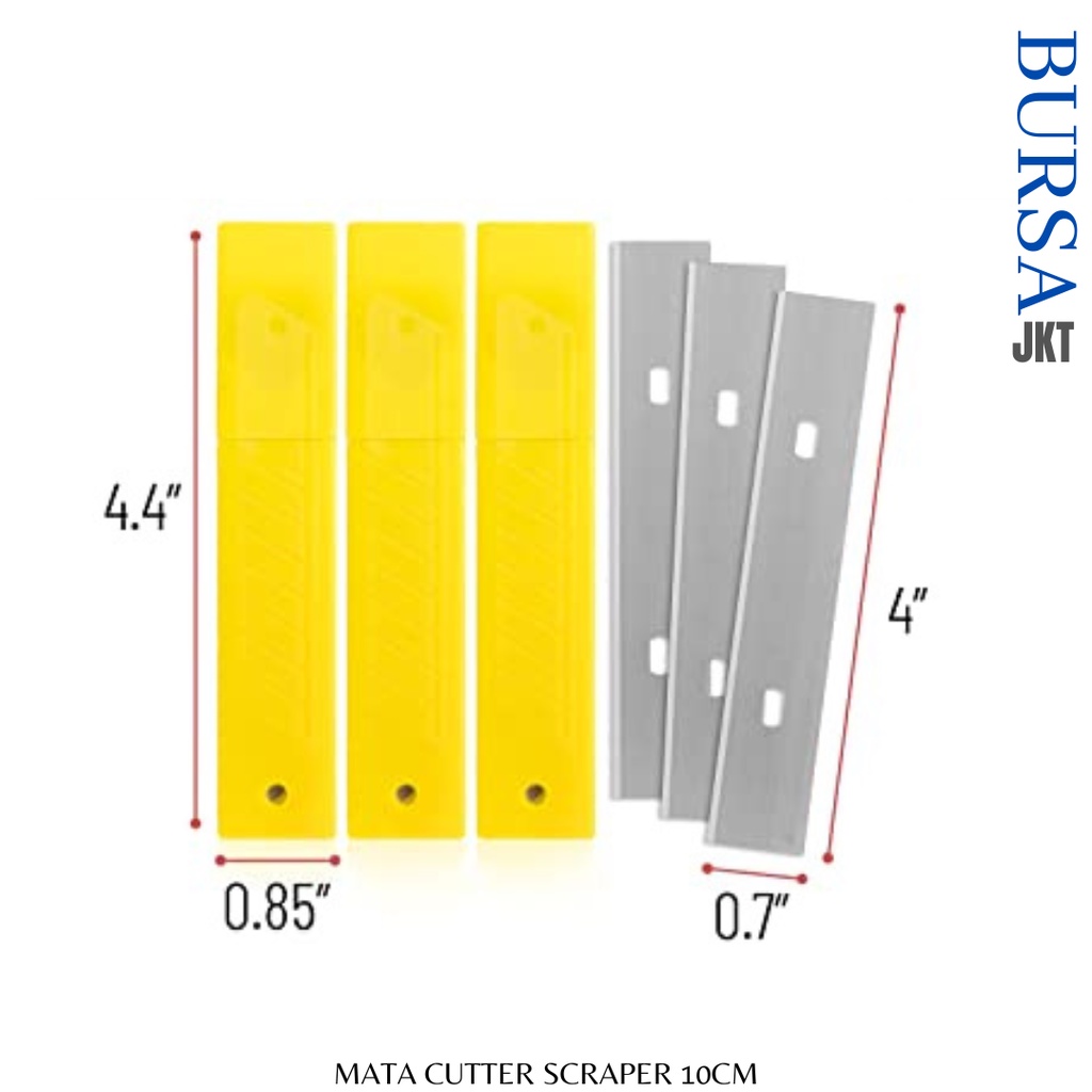 MATA CUTTER PENGGANTI SCRAPER DINDING KERAMIK 10 CM SET ISI 10