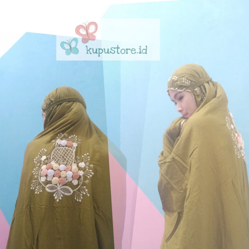 mukena terusan bordir tile