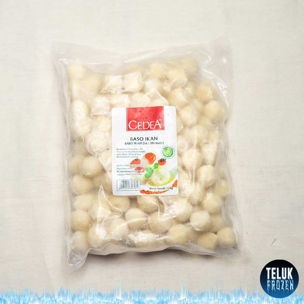 

cedea baso ikan isi 100 butir pcs bakso white fish ball 1kg 1 kg kecil fishball frozen beku meat