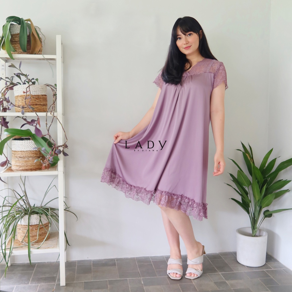 Ladybydiana NEW IRISH LILAC SLEEPWEAR Sexy Dress Baju Tidur Wanita Bahan Armany Silk Paling Adem Busui Friendly