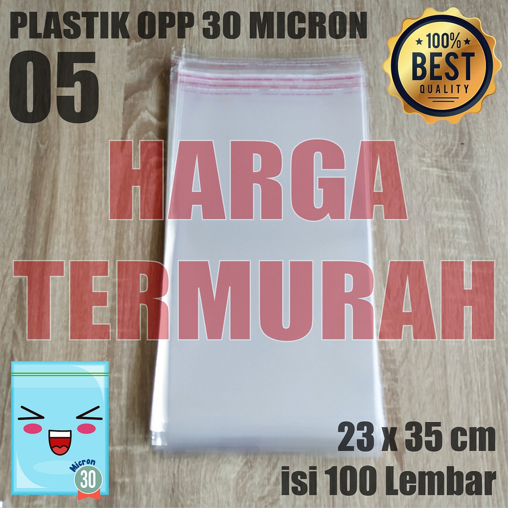 

PLASTIK OPP TEBAL 23 x 35 cm 30 Micron (0,5) PLASTIK KEMASAN ISI 100 PCS