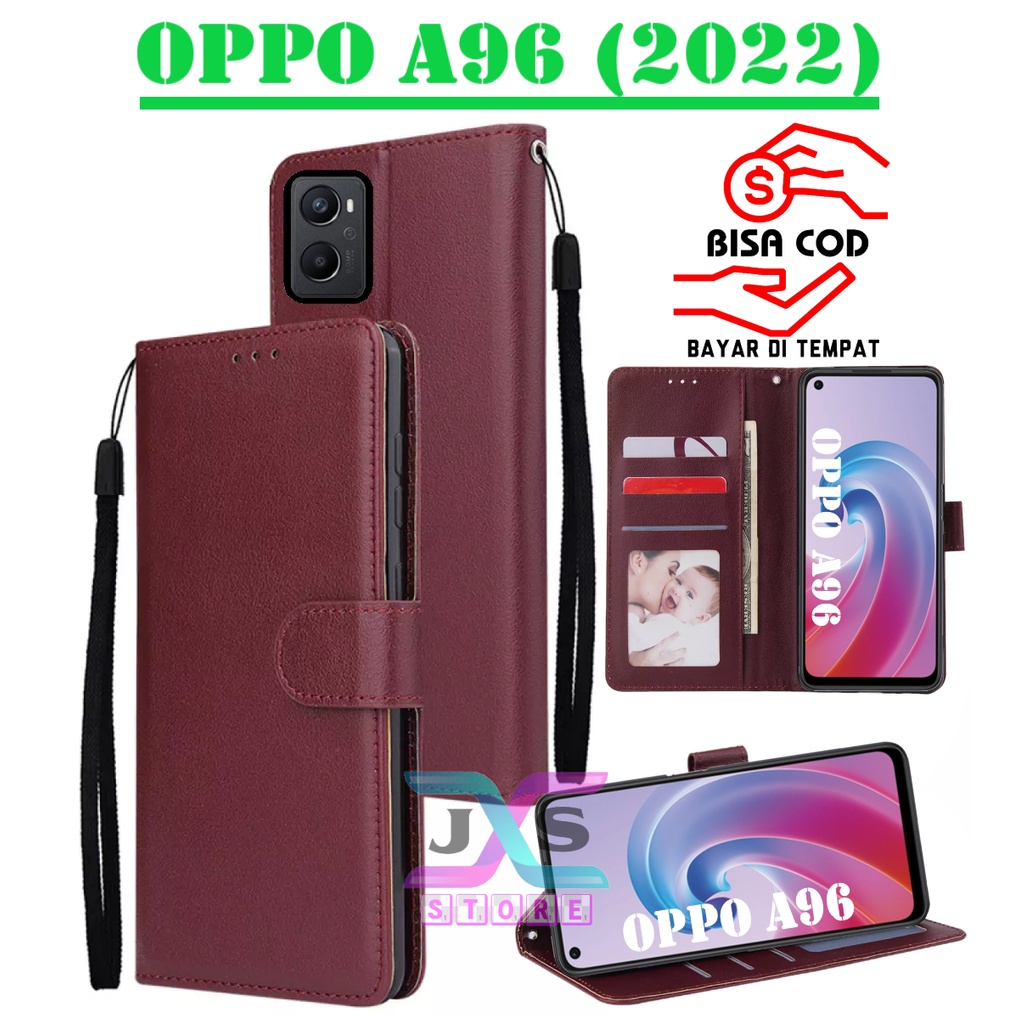 Jual SARUNG BUKU HP UNTUK OPPO A96 (2022) / FLIP WALLET UNTUK OPPO A96