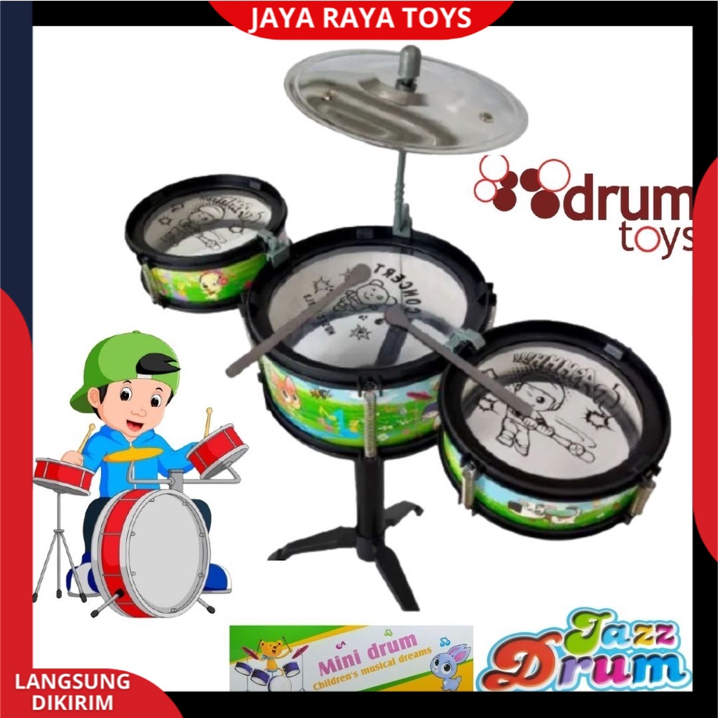 Mainan Edukasi Alat Music Drum Dram Mini Jazz Set Mainan Anak Murah