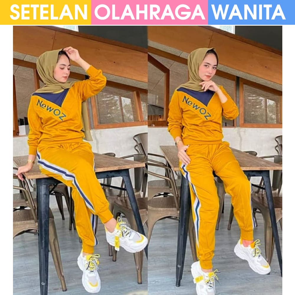 Setelan Senam Olahraga Sedada Rok Putih Lis Merah Seragam Senam Baju Olahraga Aerobik Zumba Fitnes