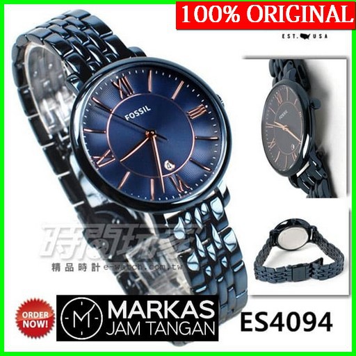 FOSSIL ORIGINAL/JAM TANGAN WANITA ORIGINAL/Stainless Steel/Fossil Jacqueline ES-3614/4094 S.Steel