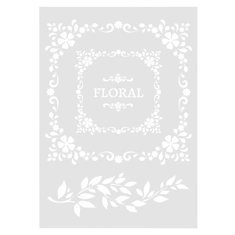 

Plastic Stencil - Floral Double Frame (29,5x21,0cm)