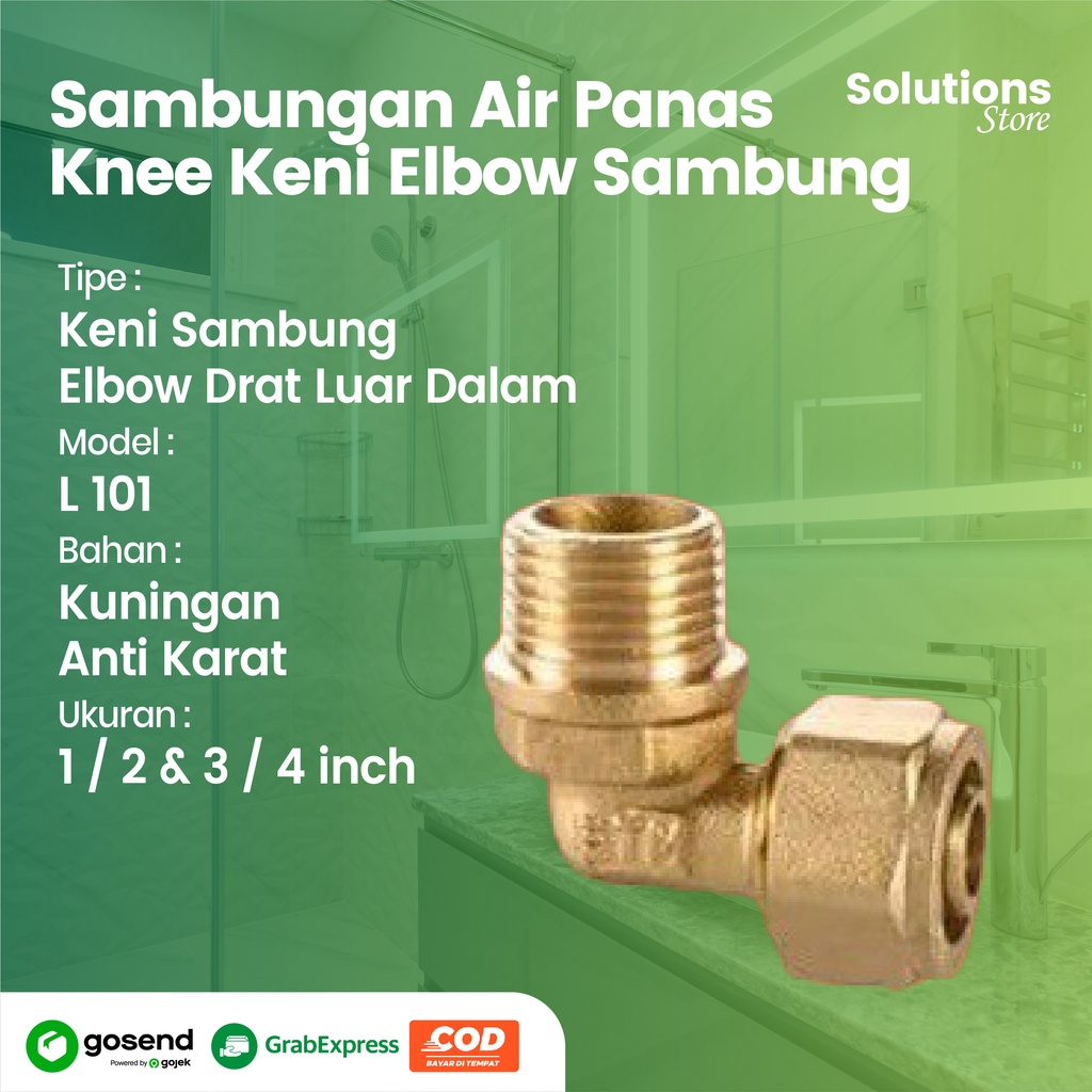 Elbow Sambungan Air Panas , Knee Keni Elbow Sambung 1/2 Inch Kuningan