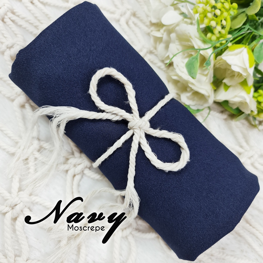 Jilbab instan khimar XL ped antem, belakang panjang segitiga hijab bergo,MOOSCREPE kerudung syar'i-KHIMAR XL NAVY