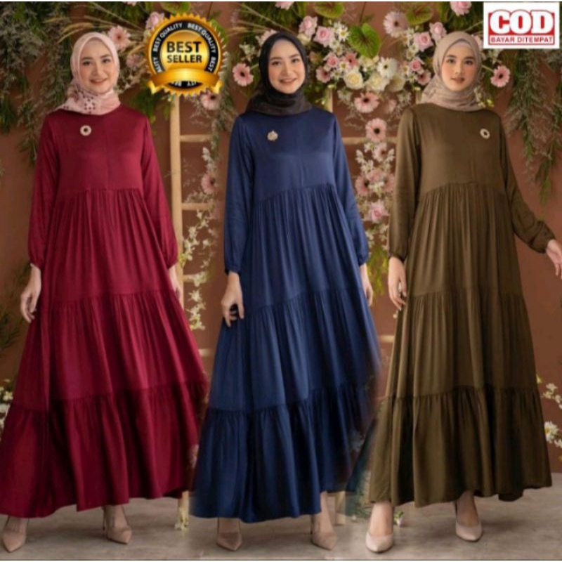 GAMIS POLOS KATUN PREMIUM/GAMIS OUTFIT KEKINIAN