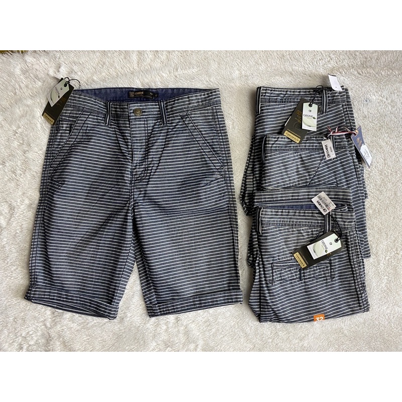 EMBA JEANS Original celana pendek denim garis