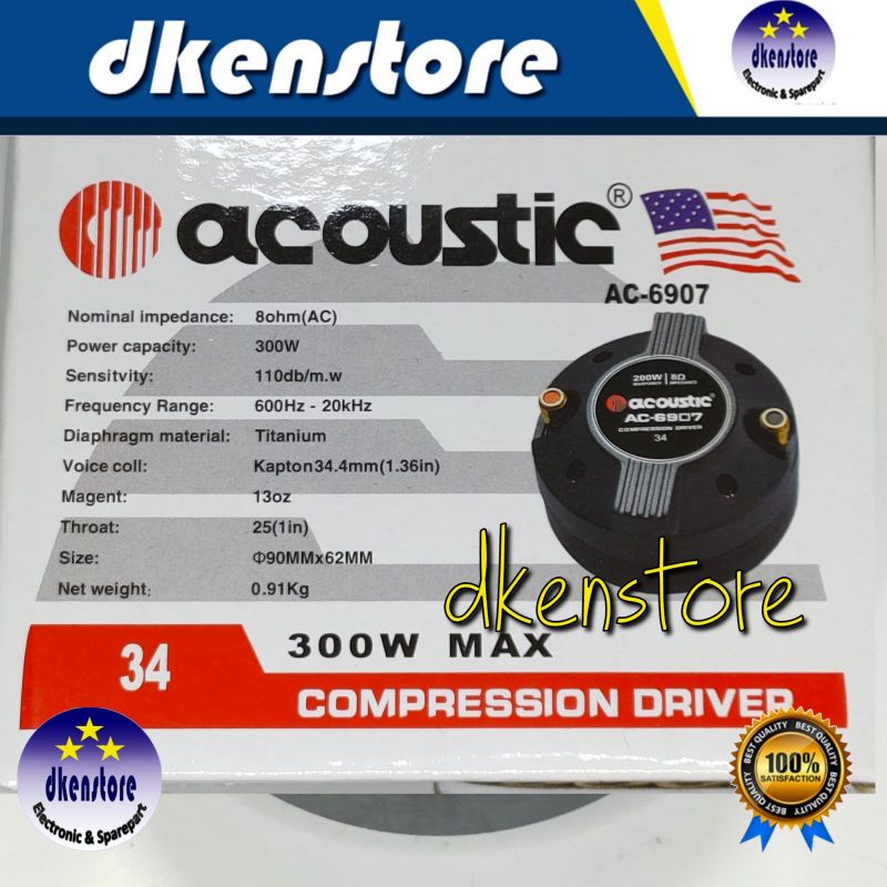 Driver Tweeter Acoustic 34 Compression twiter Ac6907 Ori
