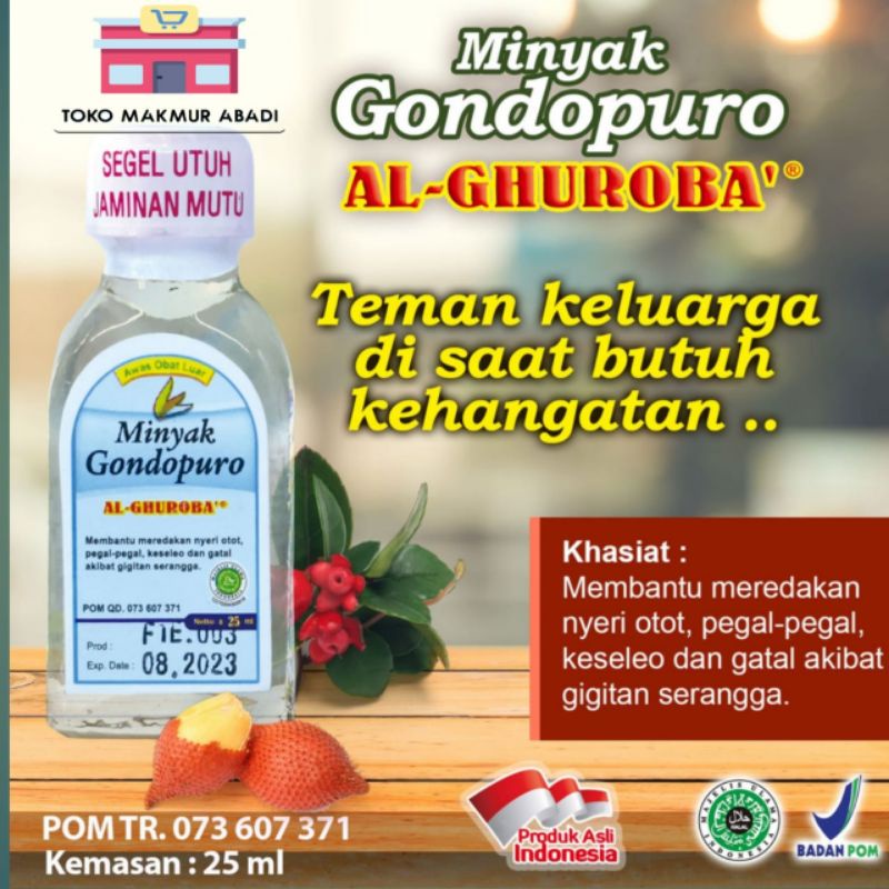 Minyak Gondopuro Al Ghuroba Asli Original 25ml - Minyak Gandapura Murni - Minyak Gosok Nyeri otot