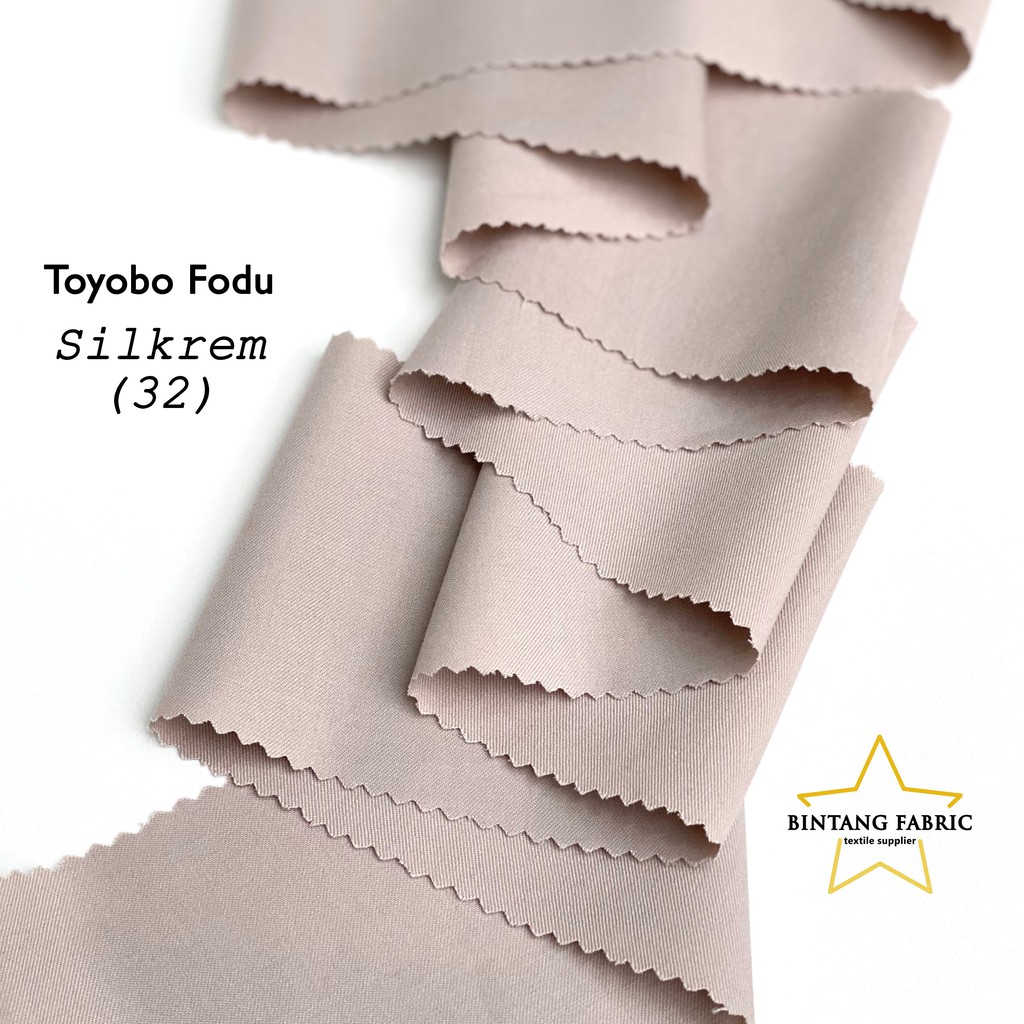 Bahan Kain Katun TOYOBO FODU 1 meter-Silver Cream
