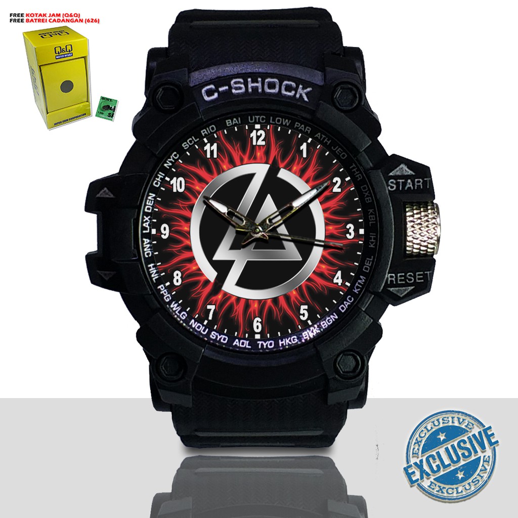 (EXCLUSIVE ) JAM TANGAN LINKIN PARK WATER RESIST FREE BOX DAN BATREI - NO.1