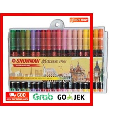 

(BISA COD) Snowman Brushpen / Brush Pen / Paket 36 warna 1 SET Brushpen / BM 36 - Brushpen Saja