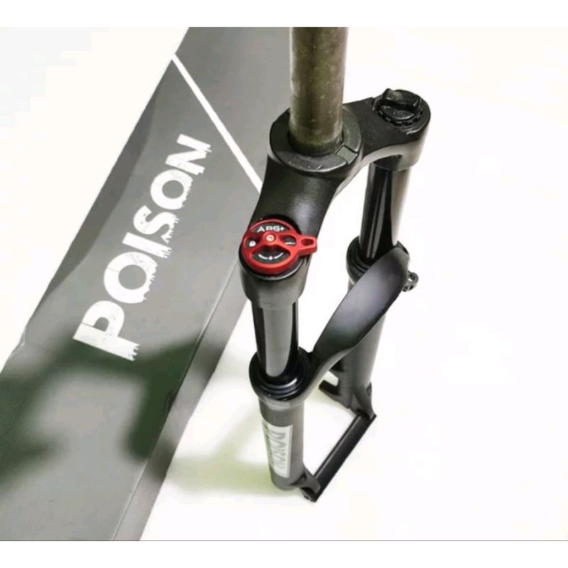 Fork 27.5 inch Garpu Sepeda MTB Poison Lock Travel 120mm Black Hitam Suspension