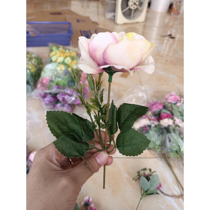 Peony Bunga Plastik Artificial Dekorasi Rustic Hiasan Mahar Dried Flower Hampers Ringbox-Light pink