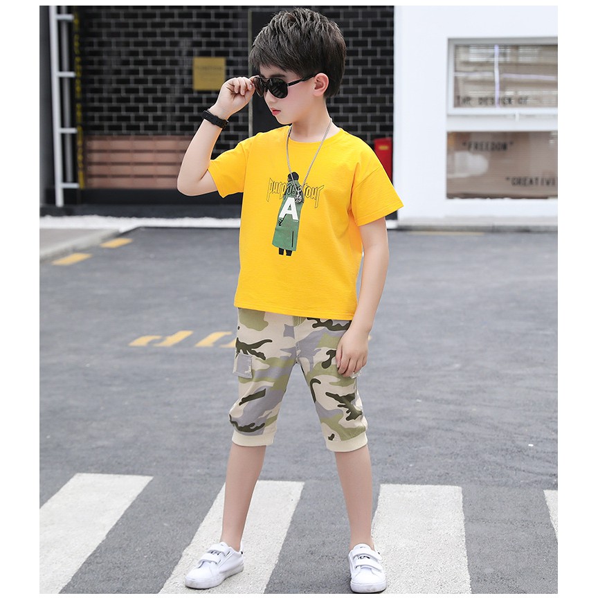 [ sale ] 4-6thn | Setelan Tshirt + Celana (1set) IMPOR Anak Laki-laki Pakaian anak Kaos Bayi A