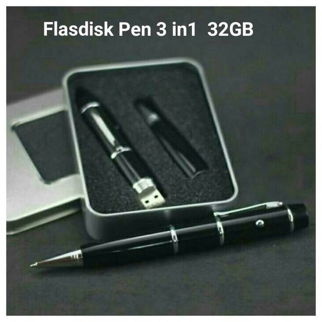 FLASHDISK PEN 32GB 3 IN 1 FLASHDISK + LASER + PULPEN