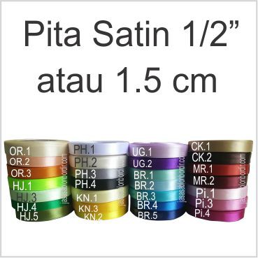 Pita Satin 1/2&quot; atau 1.25cm