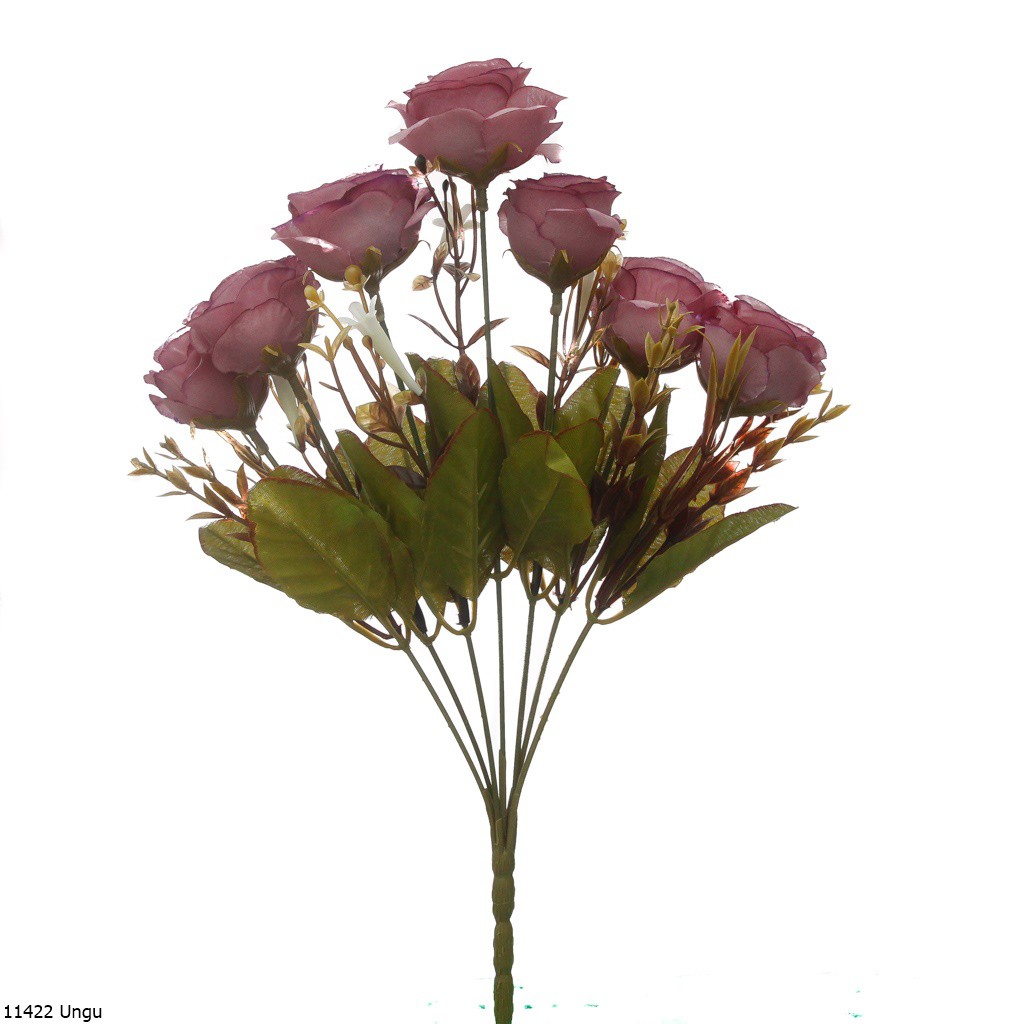 Bunga Plastik Mawar 1142-Ungu