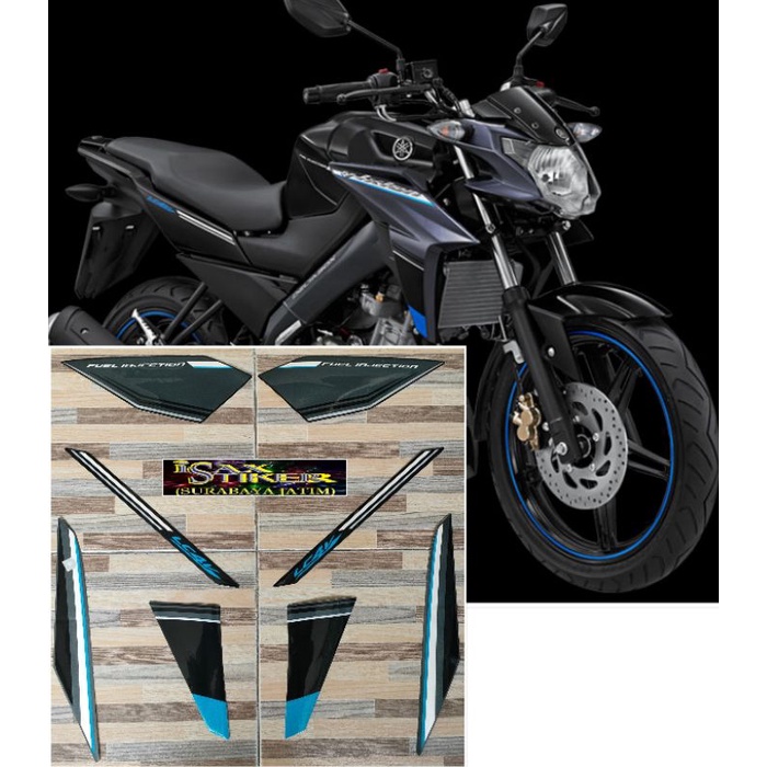 striping original Yamaha Vixion hitam biru tahun 2015