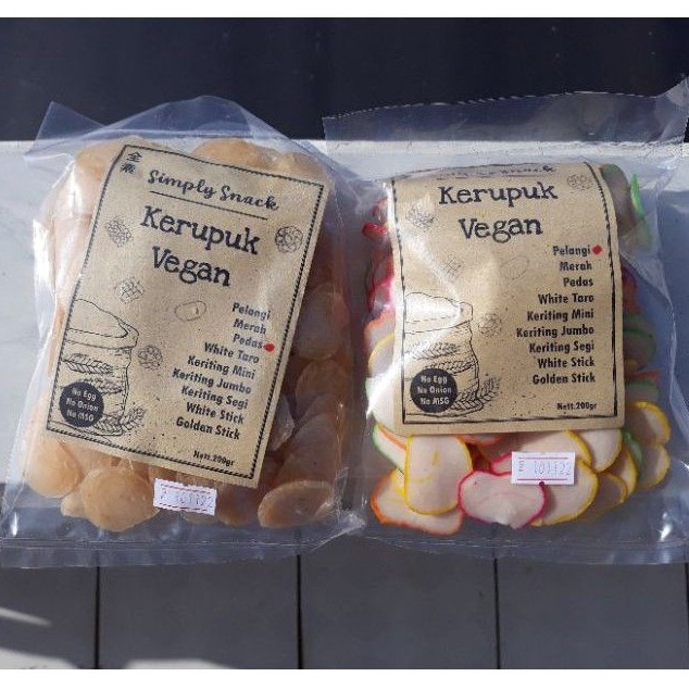 

Promo!! Kerupuk - Krupuk Versi Bulat Pipih Rasa Pedas / Warna Pelangi 200 gr Vegan & Vegetarian Simply Snack