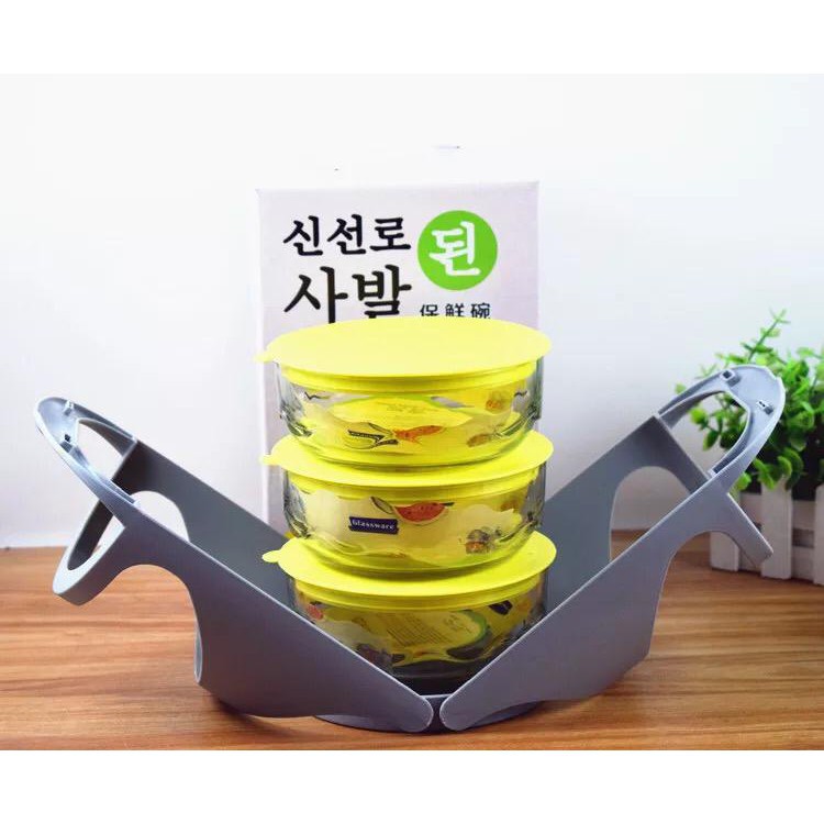 Korean Style Mangkok Buah/Rantang Kaca/Mangkok Sayur/Mangkok Salad/Salad Bowl/Bowl