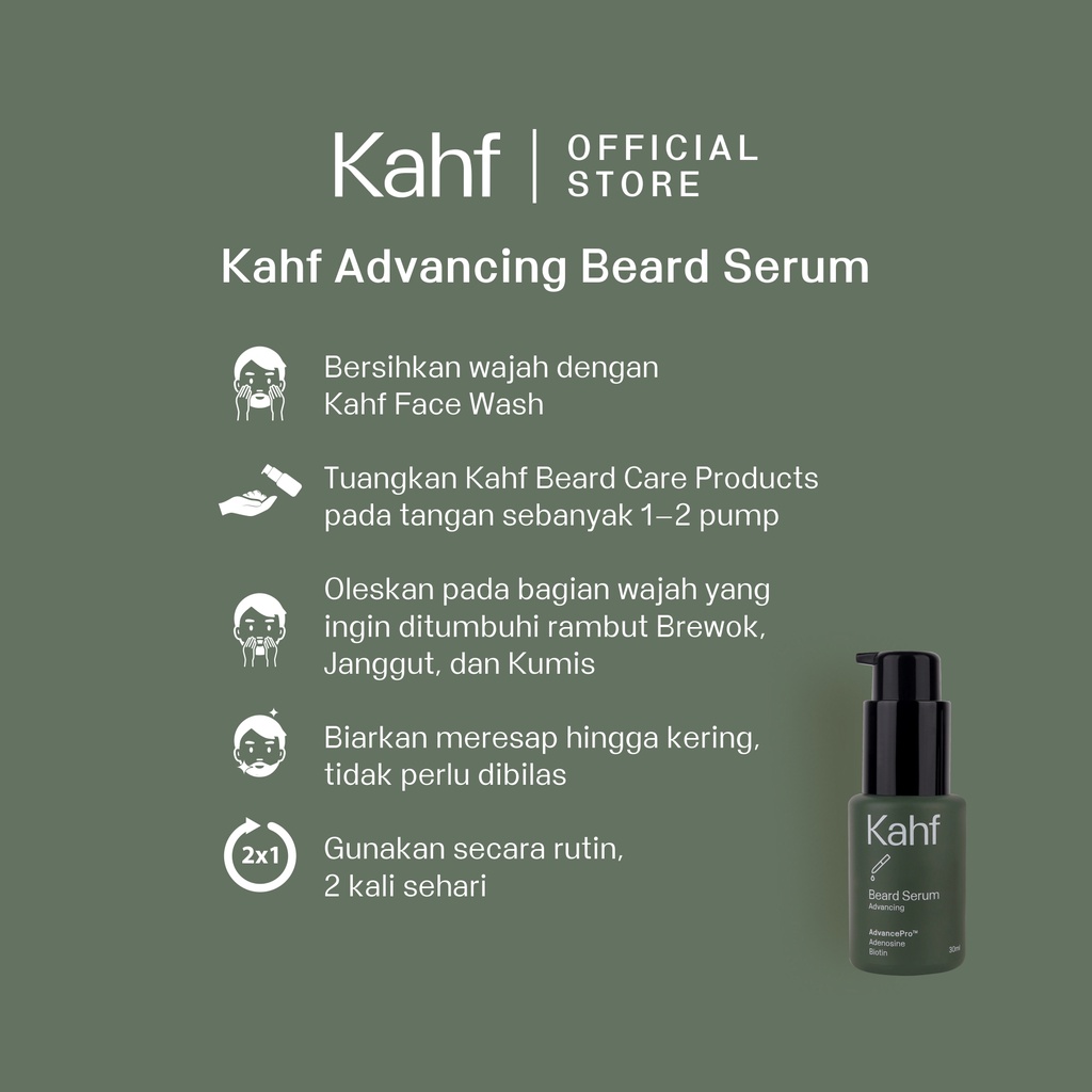 Kahf Advancing Beard &amp; Hair Serum 30 ml - Serum Penumbuh Janggut dan Rambut BISA COD