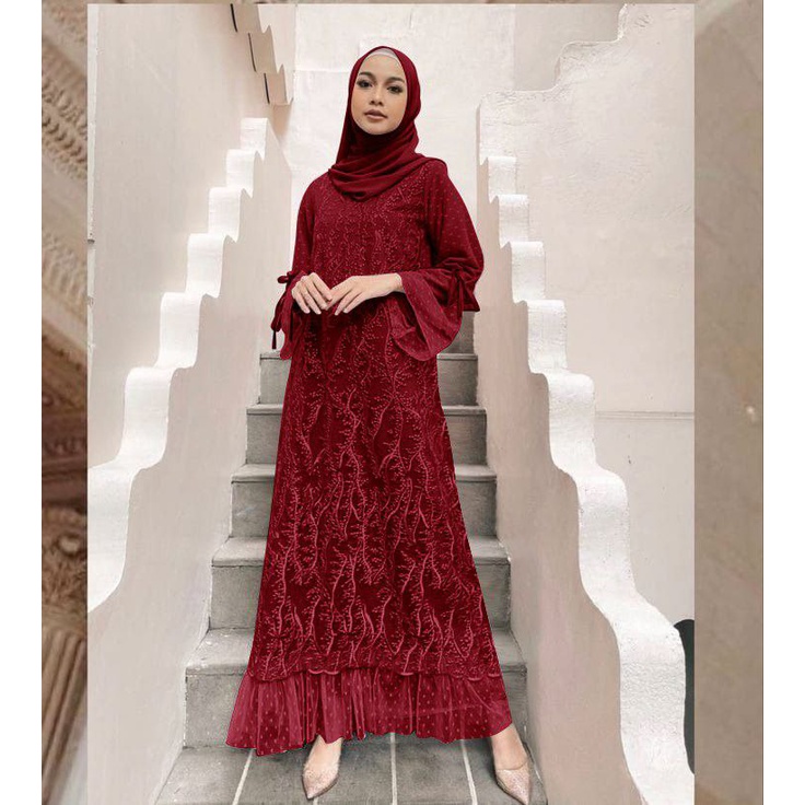 MX GINA BRUKAT FASHION WANITA / DRESS PESTA MEWAH / GAMIS FASHION WANITA / PAKAIAN MUSLIM