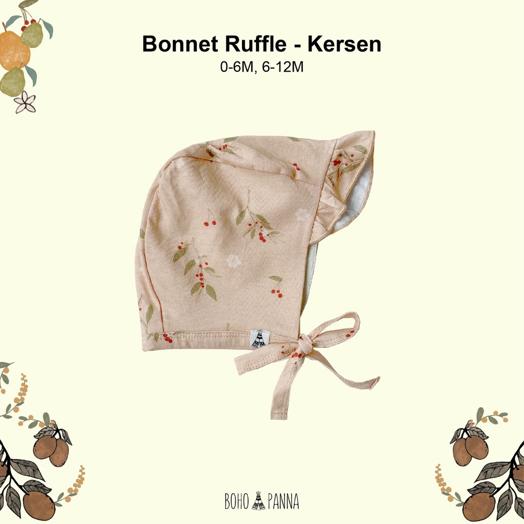 BOHOPANNA Bonnet Ruffle Hat Print Topi Bayi Motif