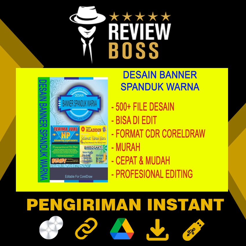 Jual Bundle Ratusan Template Design Banner Spanduk Warna Desain Cdr Banner Usaha Percetakan Siap