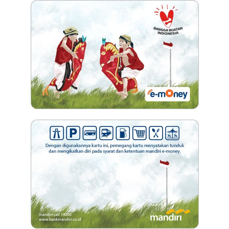 Mandiri eMoney Card Kesenian KUDA LUMPING ORI /Like eTOLL Tapcash Flazz or Brizzi
