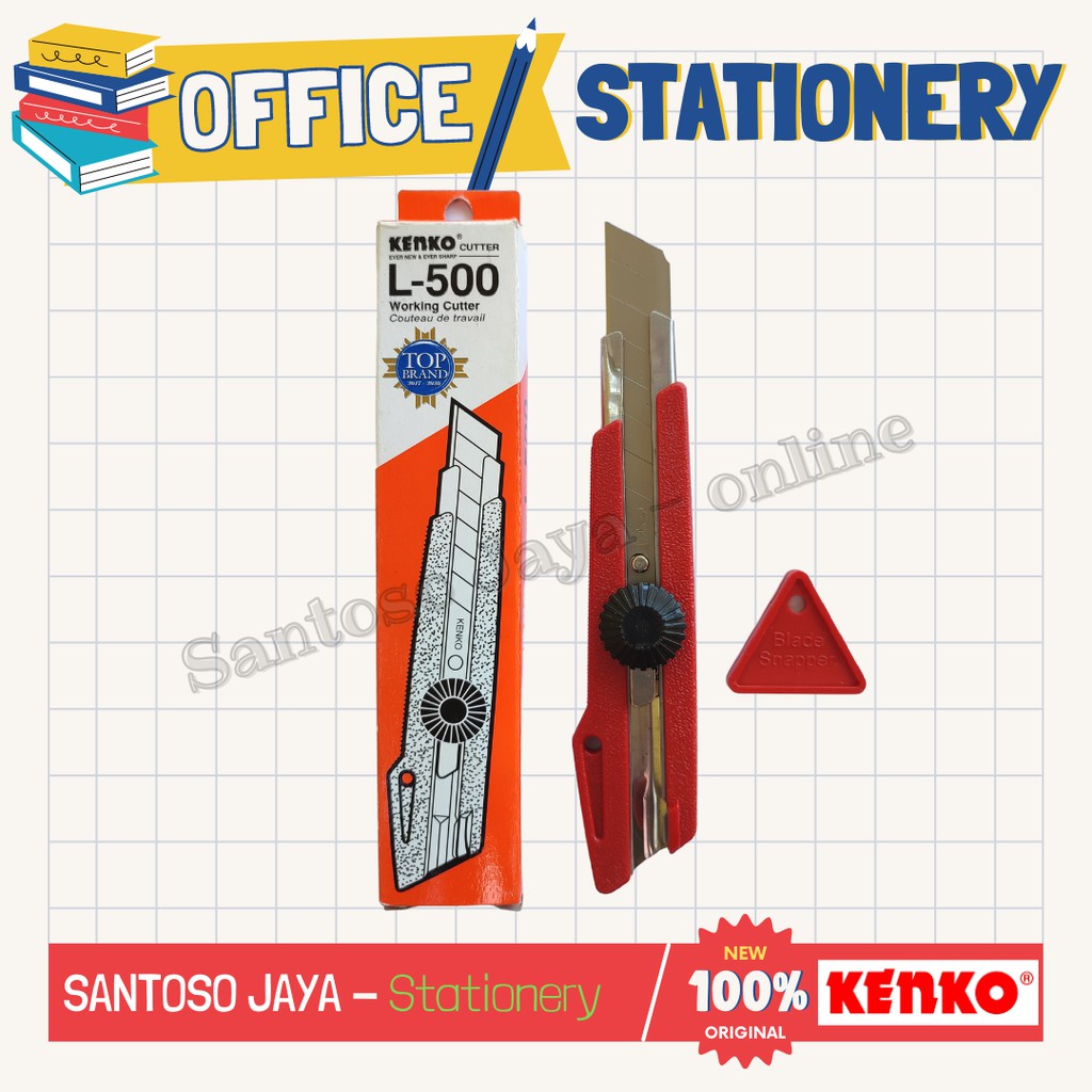 

Cutter KENKO L-500 - Pisau Pemotong Kertas - Kater KENKO L500 - 18mm