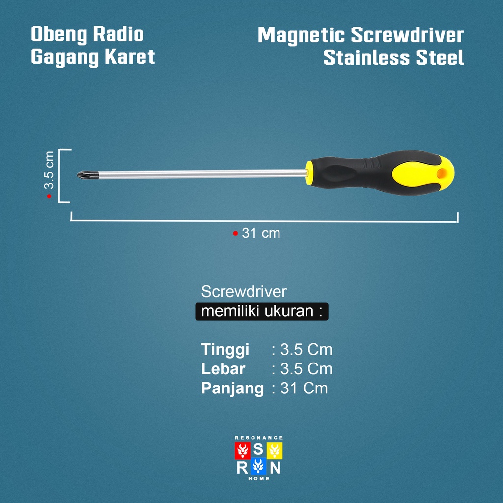 Obeng Radio Gagang Karet / Obeng Magnet / Screwdriver Resonance Home