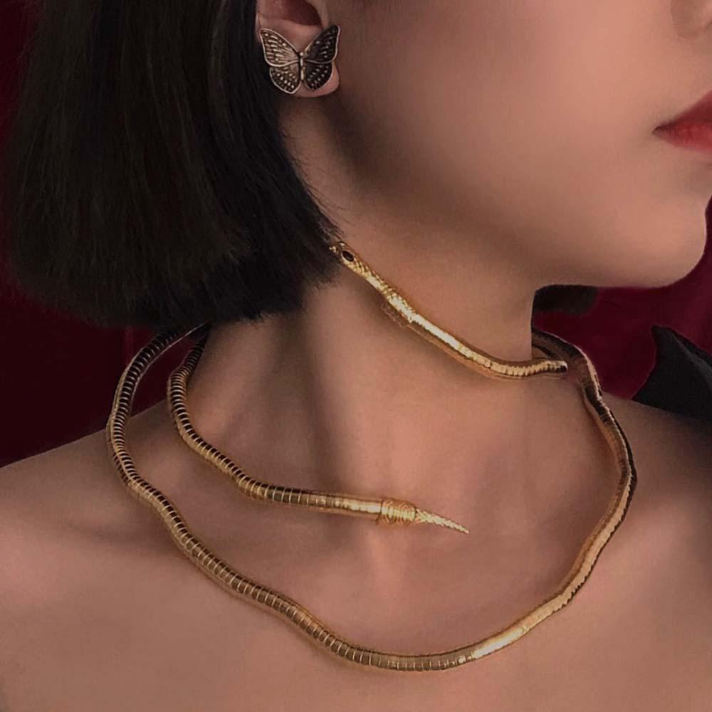 REBUY Rebuy Snake Necklace Wild Women Multilayer Alloy Gelang