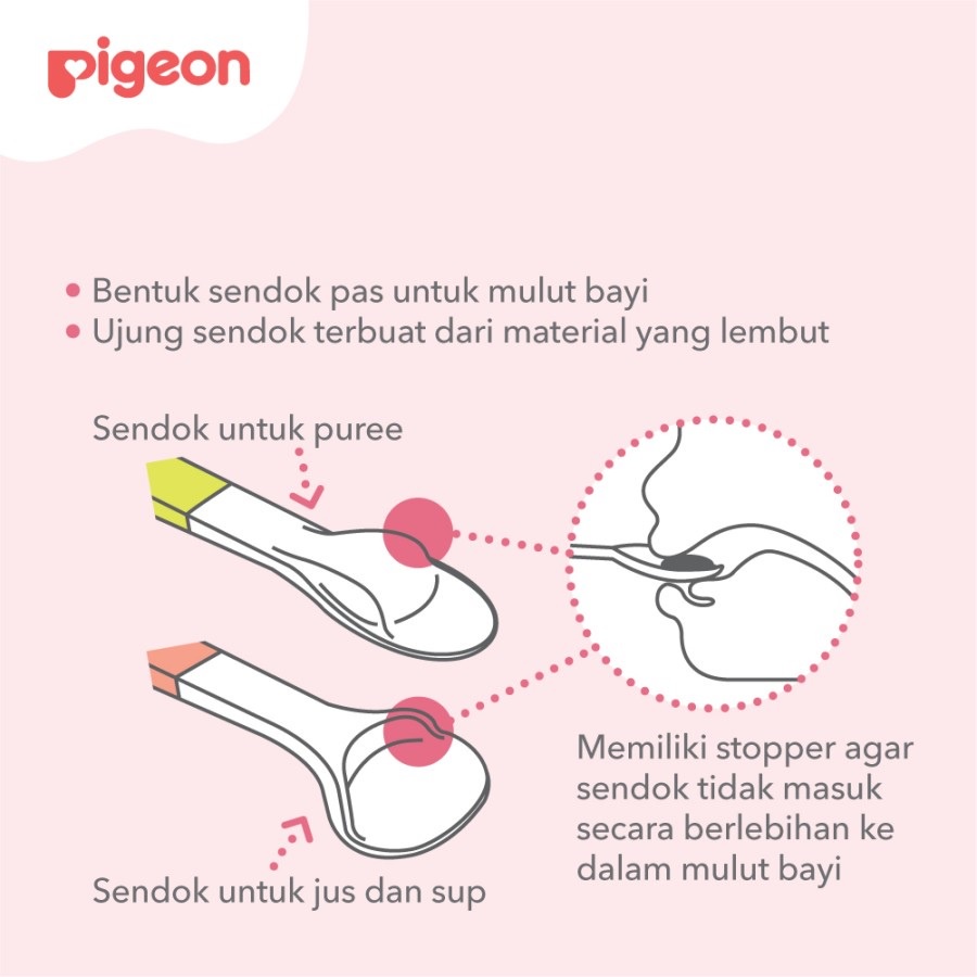 Pigeon Feeding Spoon Set isi 2 Sendok Makan Bayi