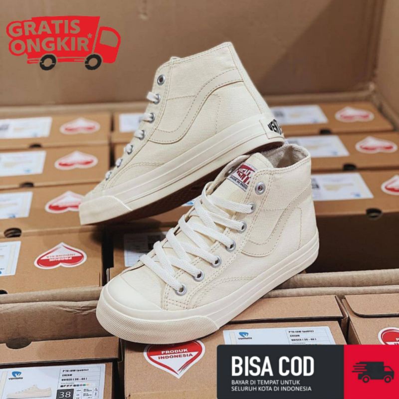 Sepatu Ventela Public Cream High 100% Original